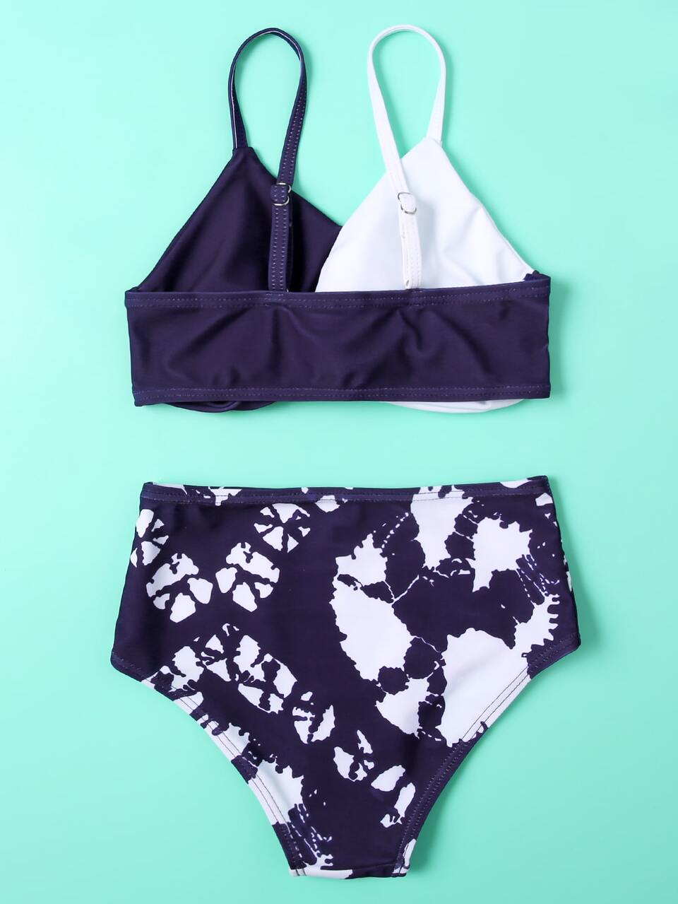 Tween Girl Graphic Twist Front Bikini Set Summer Beach