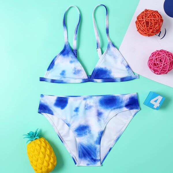 

Girls Tie Dye Bikini Swimsuit, Multicolor