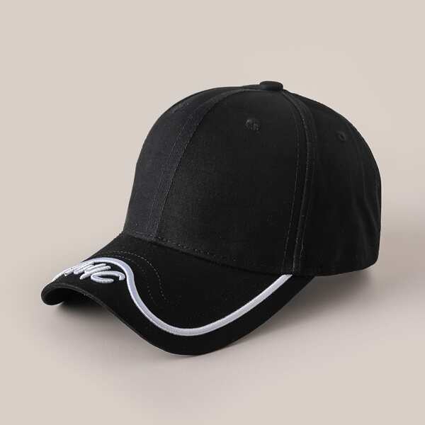 

Letter Decor Baseball Cap, Black