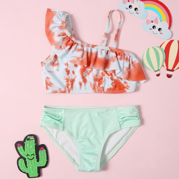 

Toddler Girls Tie Dye Rib Bikini Swimsuit, Multicolor