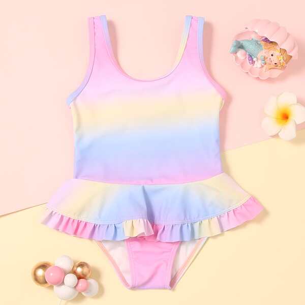 

Toddler Girls Ombre Peplum One Piece Swimsuit, Multicolor