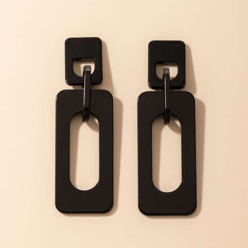 

Acrylic Geo Drop Earrings, Black