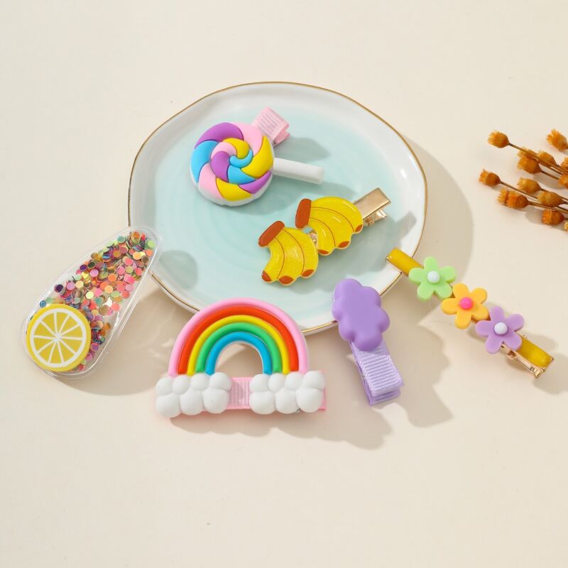 

10pcs Cartoon Hair Clip, Multicolor