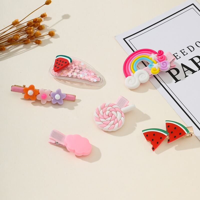 

10pcs Cartoon Hair Clip, Multicolor