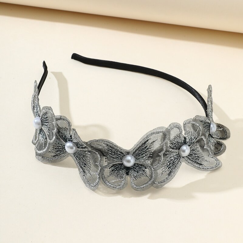 

Mesh Butterfly Decor Headband, Grey