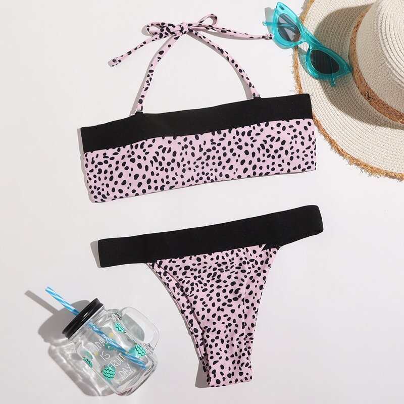 

Allover Print Bikini Swimsuit, Multicolor
