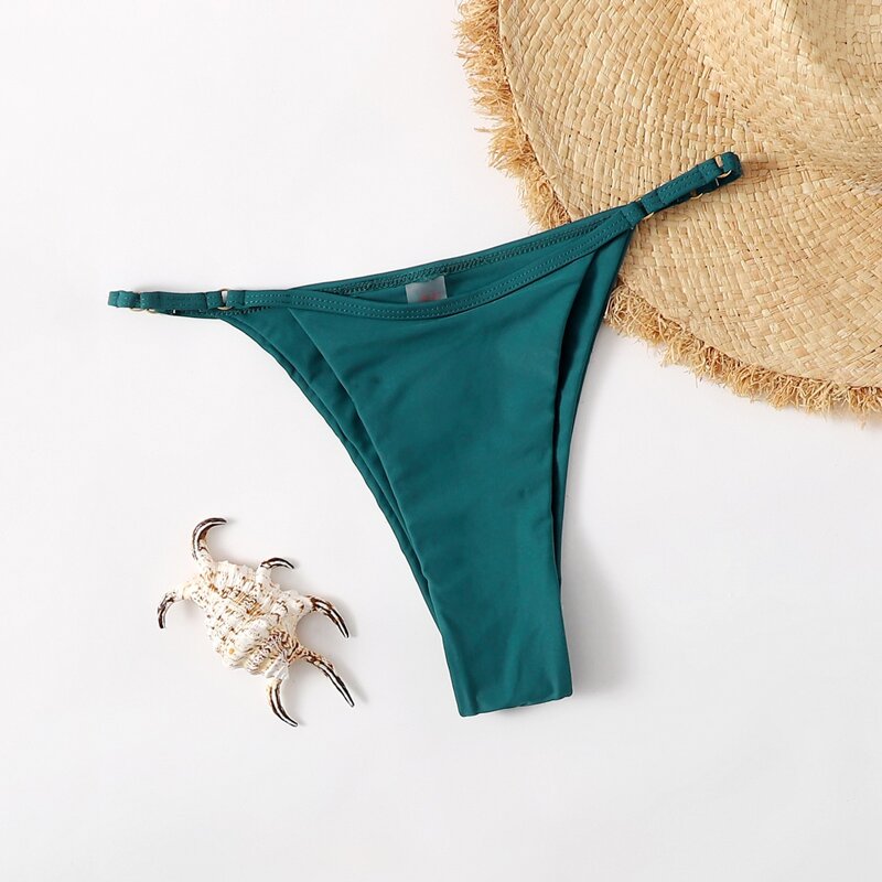 

Solid Thong Bikini Bottom, Teal blue