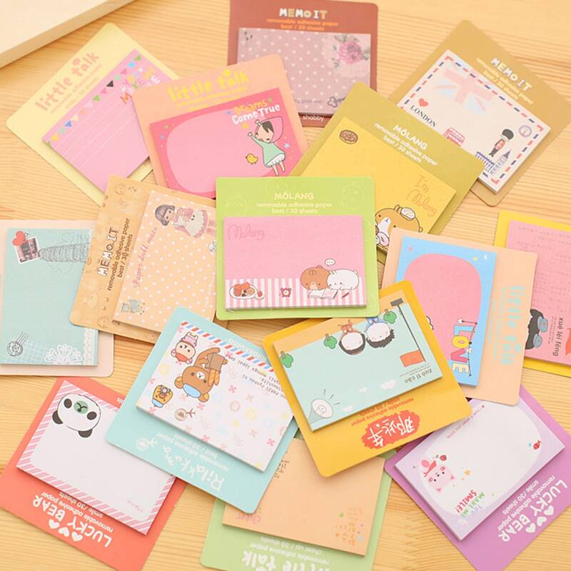 

10packs Cartoon Design Random Sticky Note, Multicolor