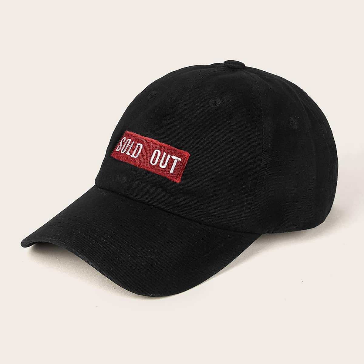 

Guys Slogan Embroidery Baseball Cap, Black