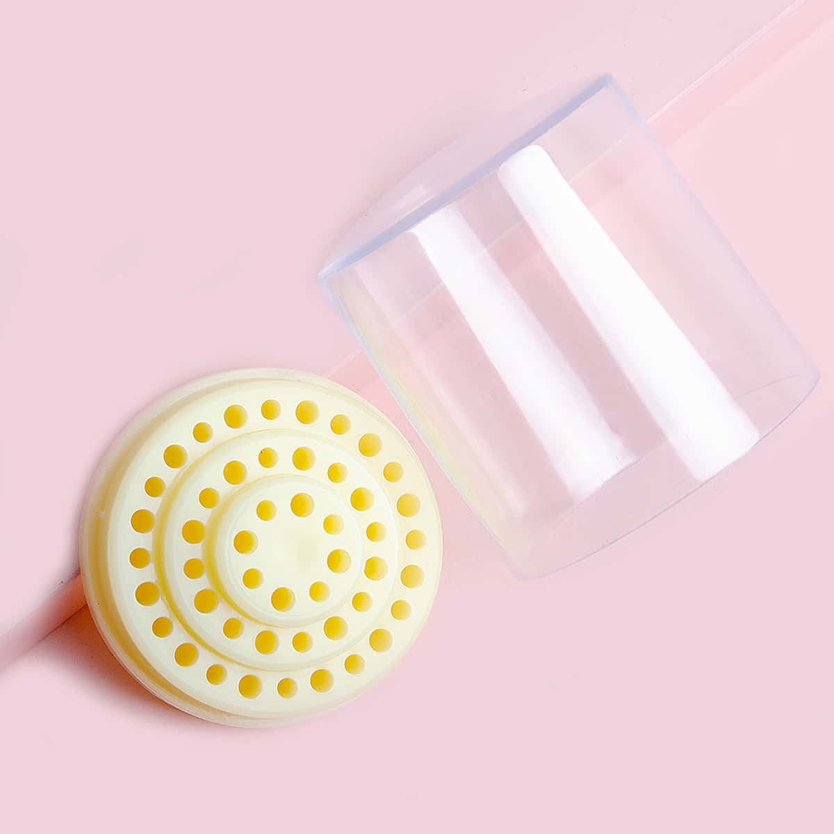 

48 Holes Nail Art Grinding Head Storage Box, Yellow