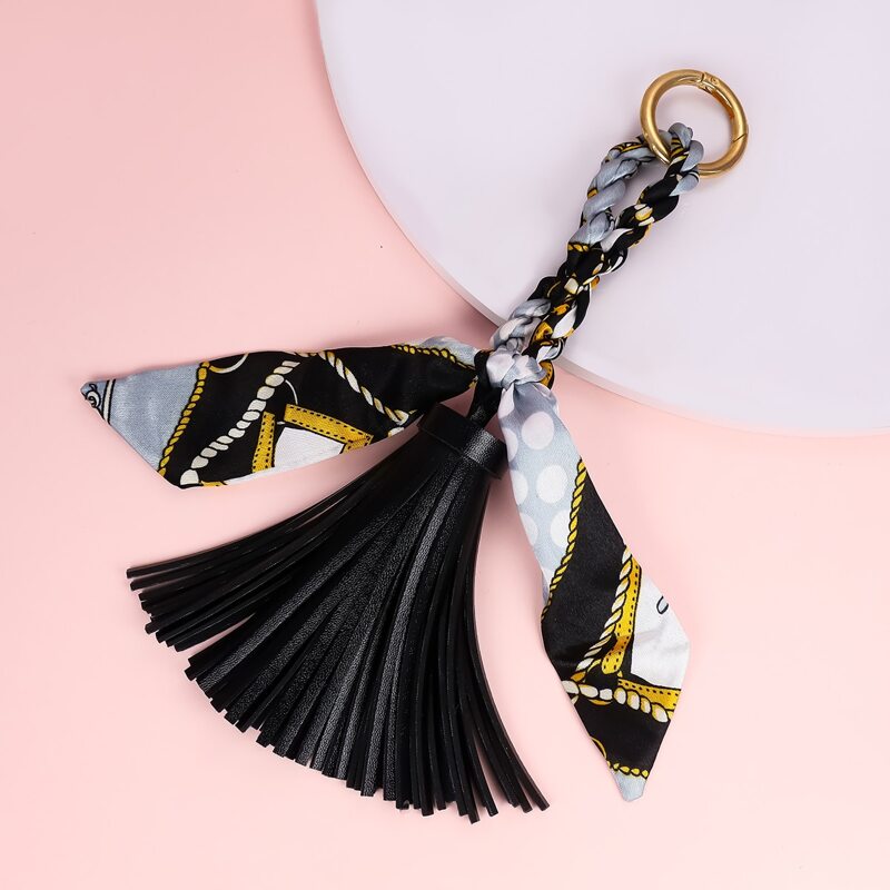 

Tassel Charm Keychain, Black