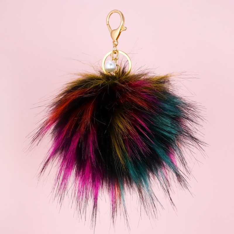 

Pom Pom Charm Keychain, Multicolor