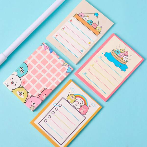 

1pack Cartoon Graphic Random Memo Pad, Multicolor