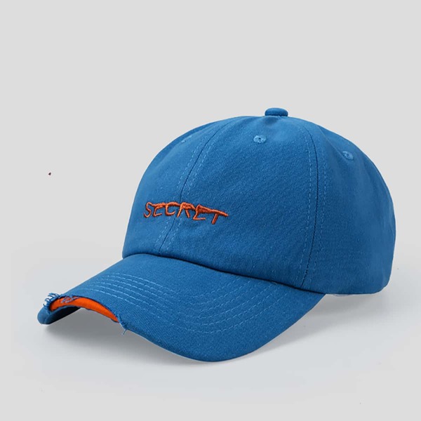 

Men Letter Embroidered Baseball Cap, Blue