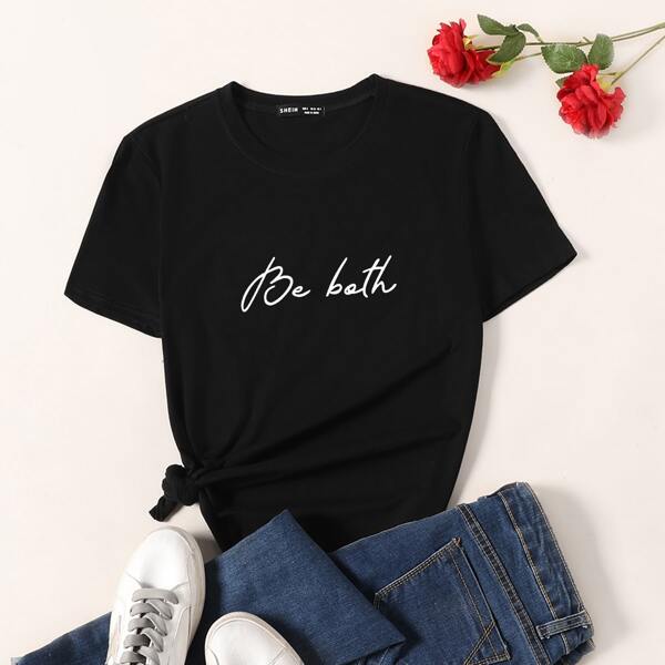 

Letter Graphic Tee, Black