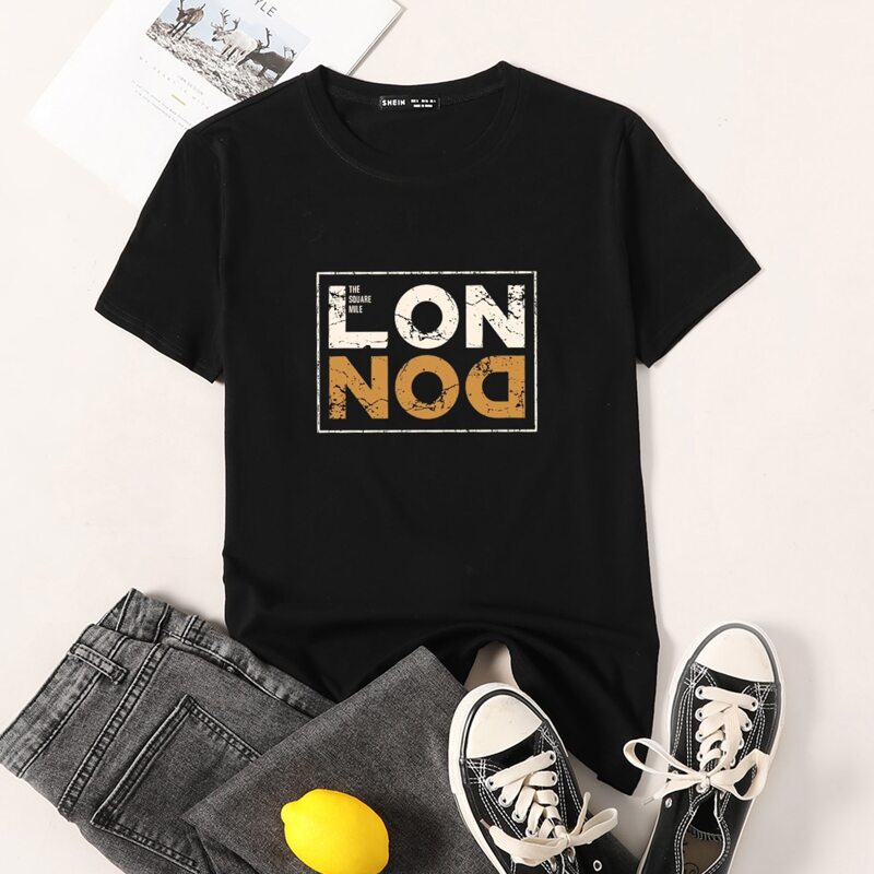 

Letter Graphic Tee, Black