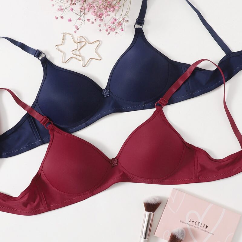 

2pack Solid Wireless Bra, Multicolor