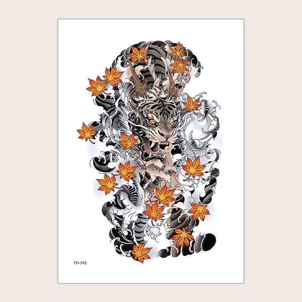 

1sheet Chinese Dragon Pattern Tattoo Sticker, Multicolor