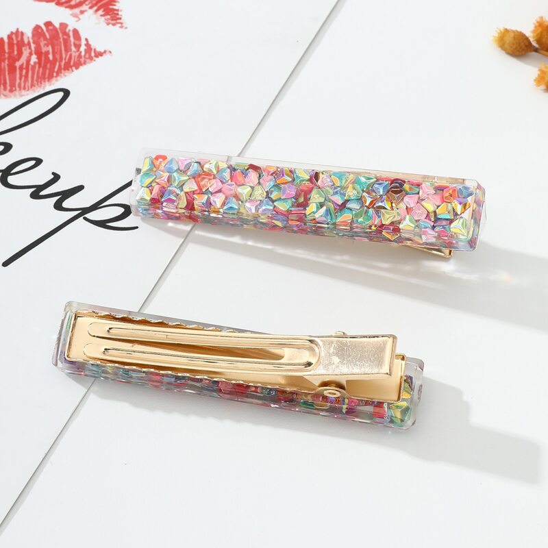 

2pcs Colorful Hair Clip, Multicolor