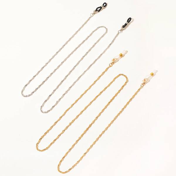

2pcs Metal Face Mask Chain, Multicolor