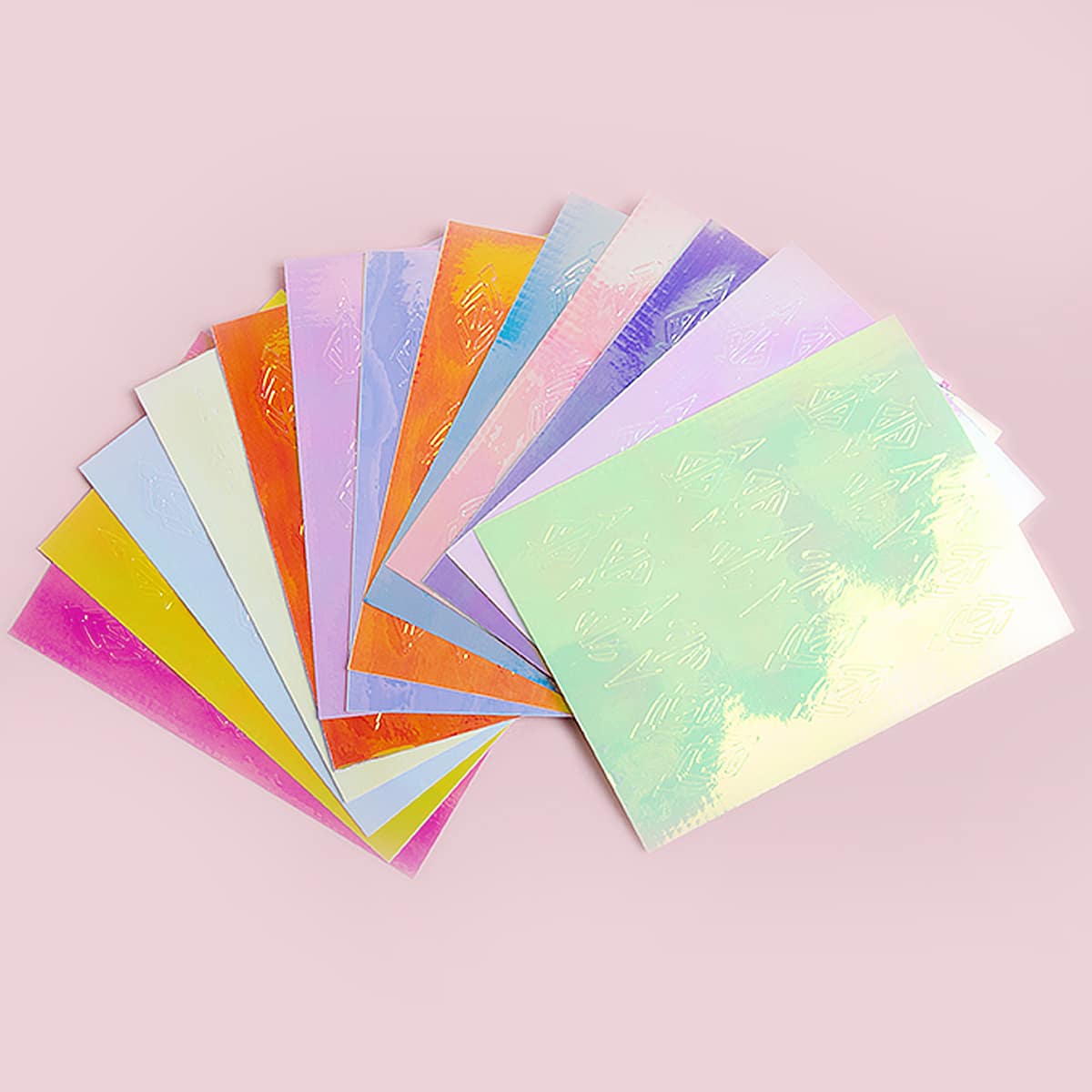 

13pcs Laser Nail Art Sticker, Multicolor