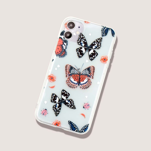

Butterfly Print iPhone Case, Clear
