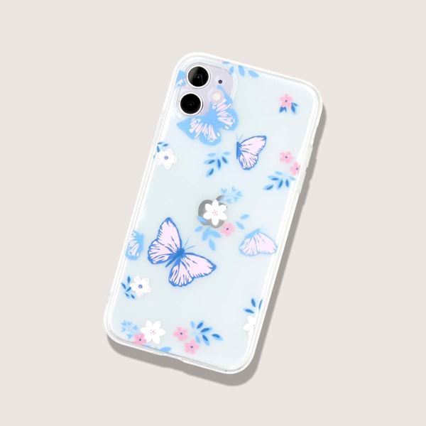 

Butterfly Print iPhone Case, Clear