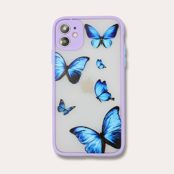 

Butterfly Print iPhone Case, Purple