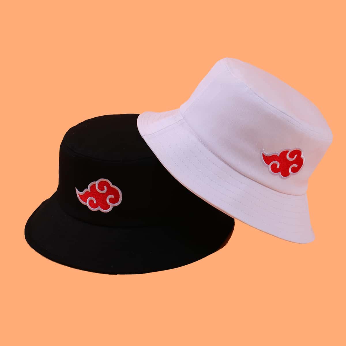 

2pcs Cloud Embroidery Bucket Hat, Multicolor