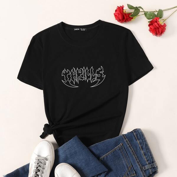 

Letter Graphic Tee, Black