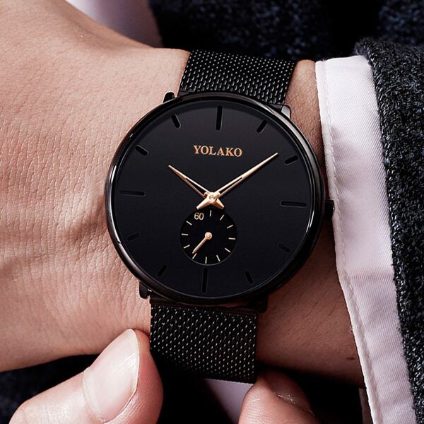 

1pc Men Mesh Strap Quartz Watch