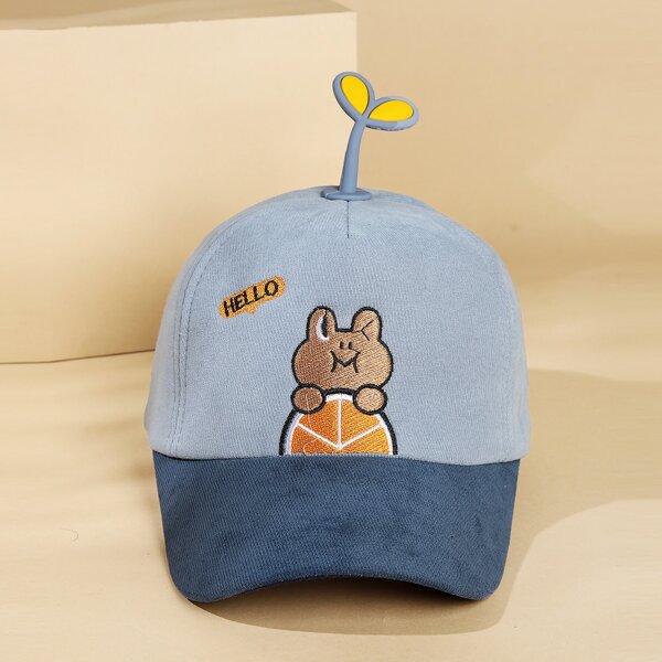 

Toddler Kids Cartoon Embroidery Baseball Cap, Blue