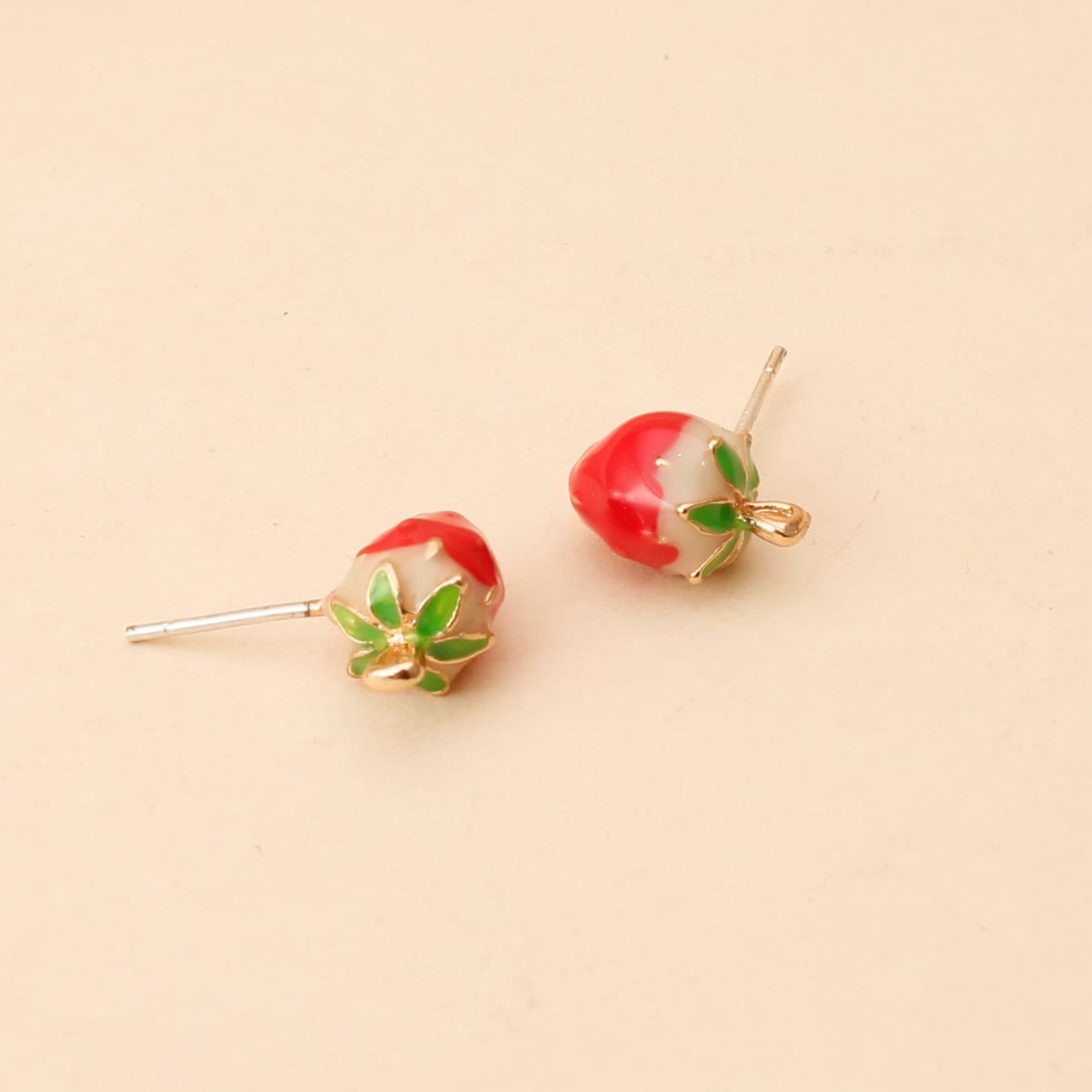 

Strawberry Stud Earrings, Red