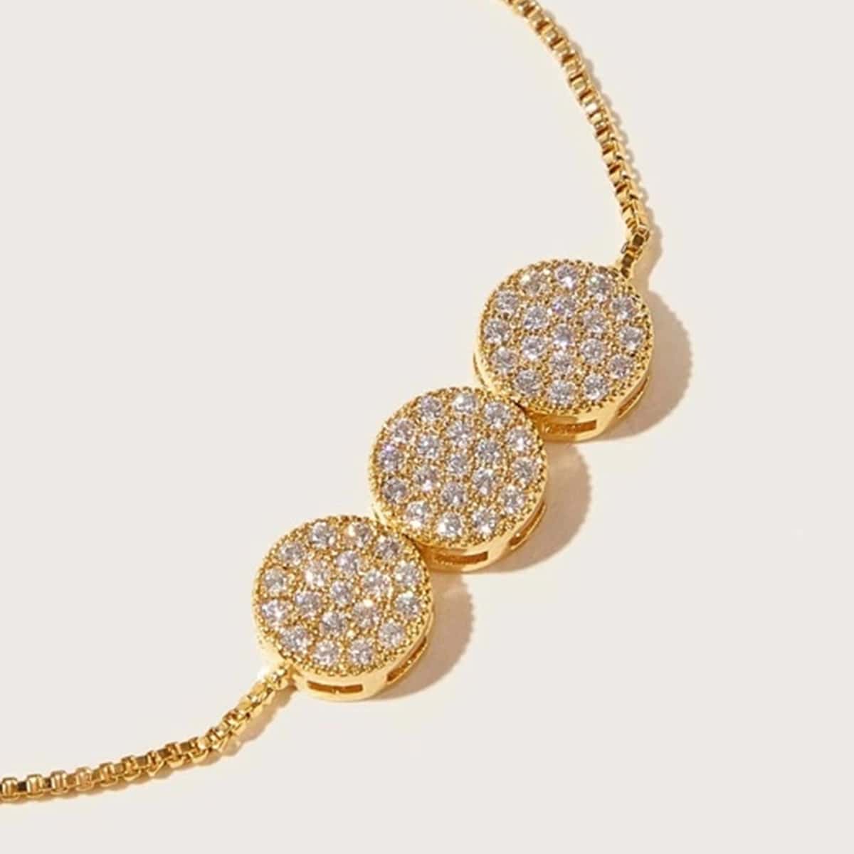 

Rhinestone Circle Bracelet, Gold