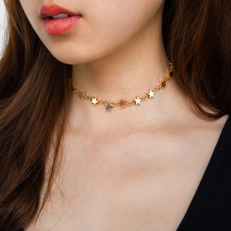

Star Decor Choker, Gold