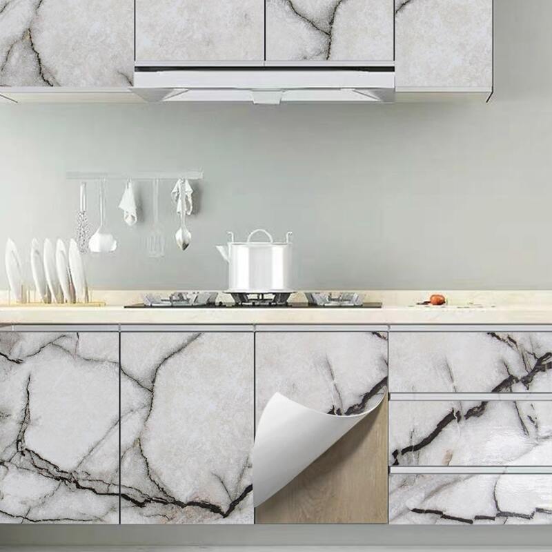

1sheet Marble Pattern Wall Sticker, Multicolor