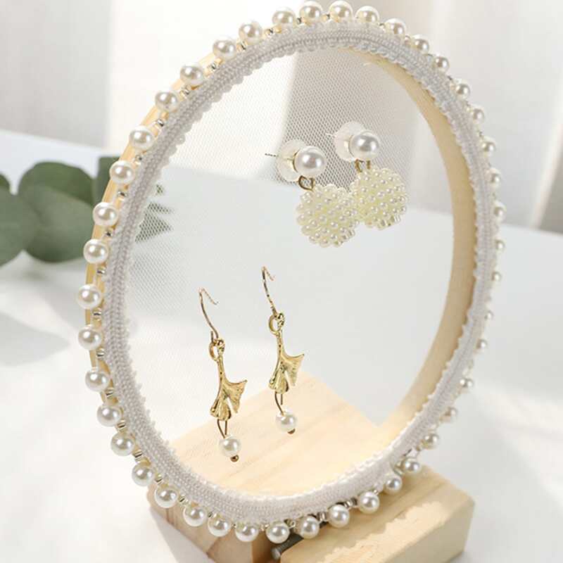 

Faux Pearl Decor Earring Display Rack, White