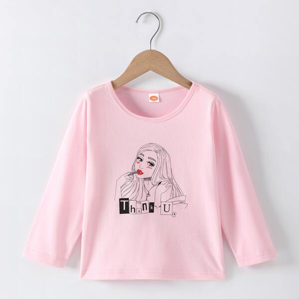 

Объект Повседневный Футболки для маленьких девочек, Нежний розовый