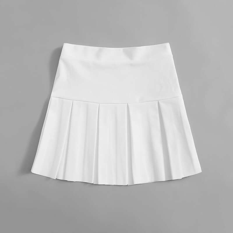 

Solid Pleated Tennis Skirt, White