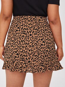 Váy Plus Size Viên lá sen Tất cả trên in Giải trí - màu nâu - Xem 2