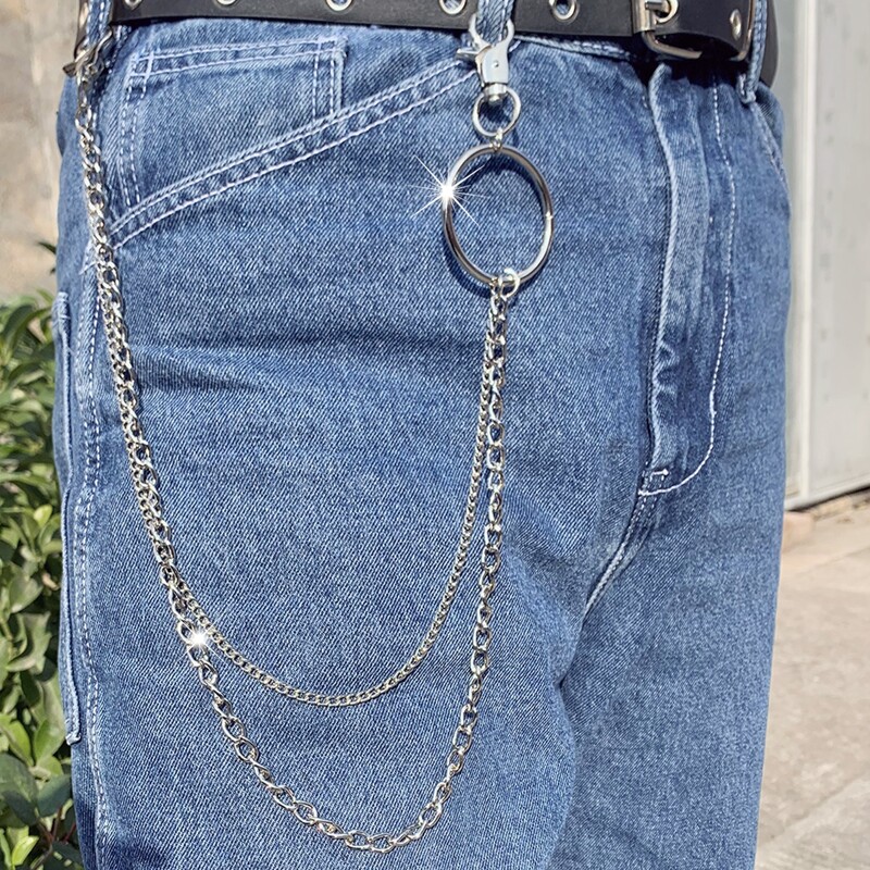 

Guys Layered Pants Chain, Silver