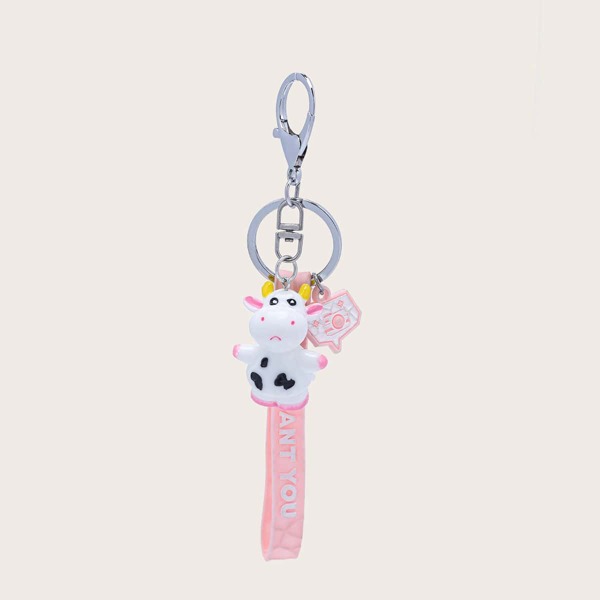

Cartoon Design Charm Keychain, Pink