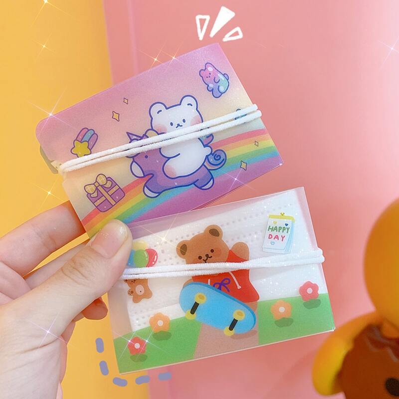 

2pcs Random Cartoon Bear Mask Storage Clip, Multicolor