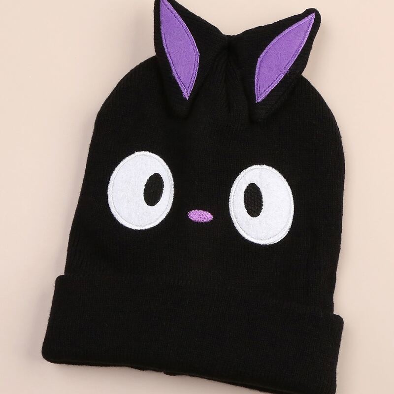 

Cartoon Embroidery Beanie, Black