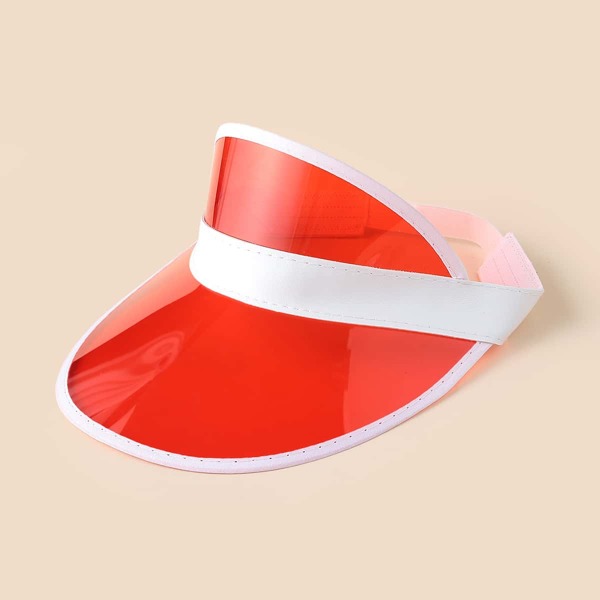 

Simple Clear Visor Hat, Red