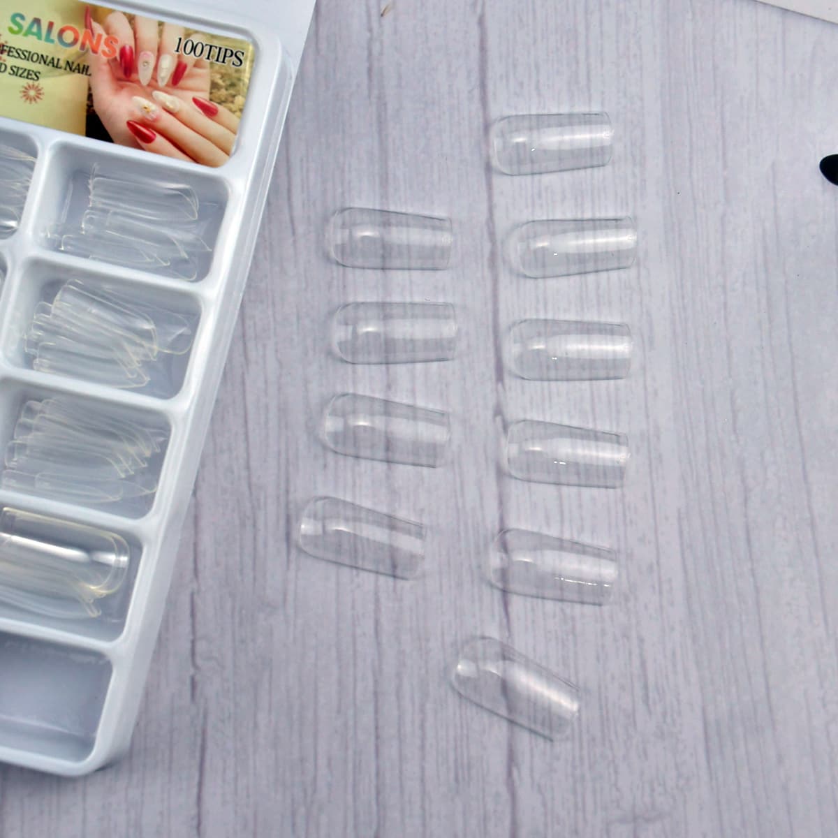 

100pcs Clear Flat Top Fake Nail