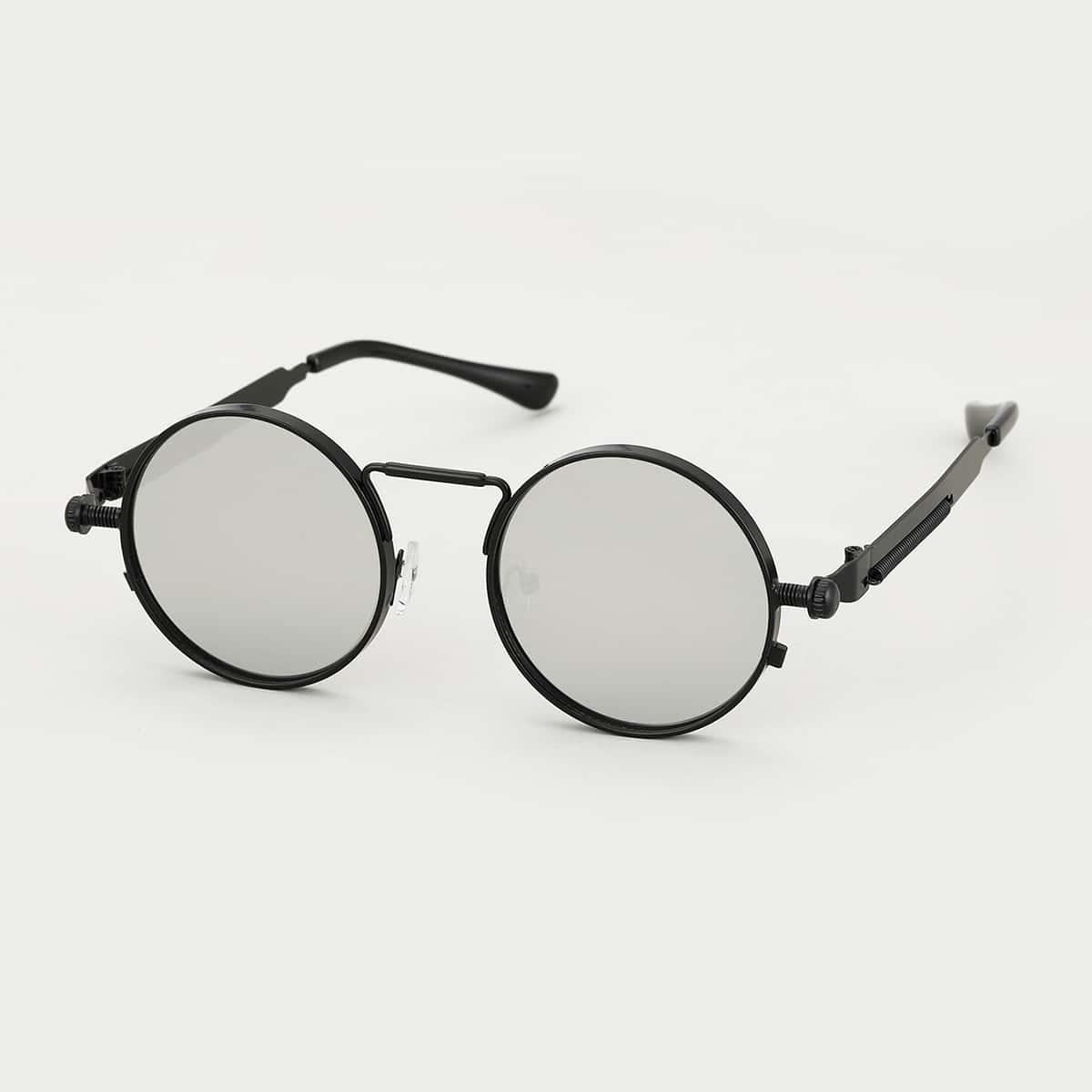 

Guys Round Frame Sunglasses, Silver
