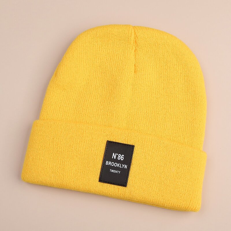 

Letter Label Beanie, Yellow