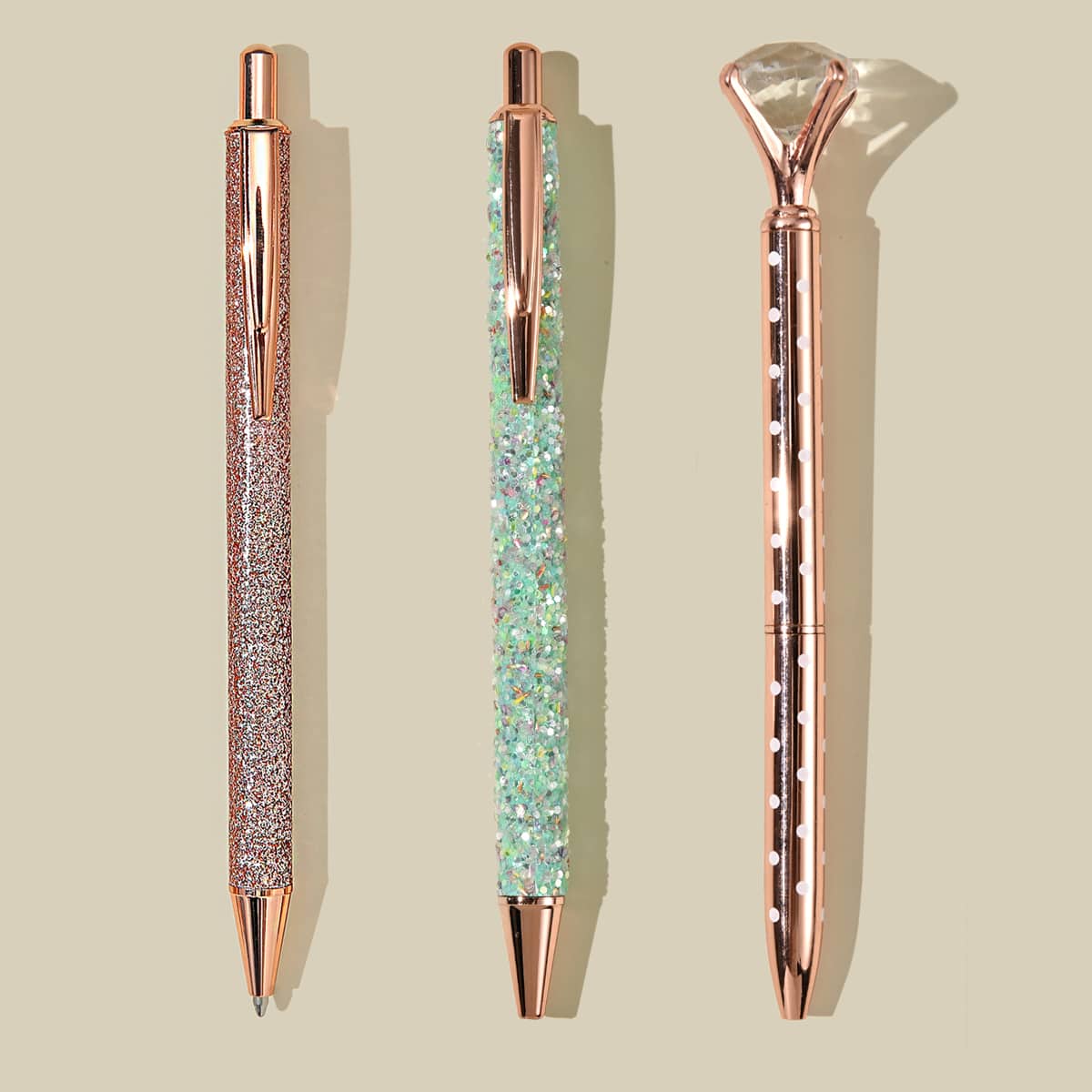

3pcs Diamond Ballpoint Pen Set, Black