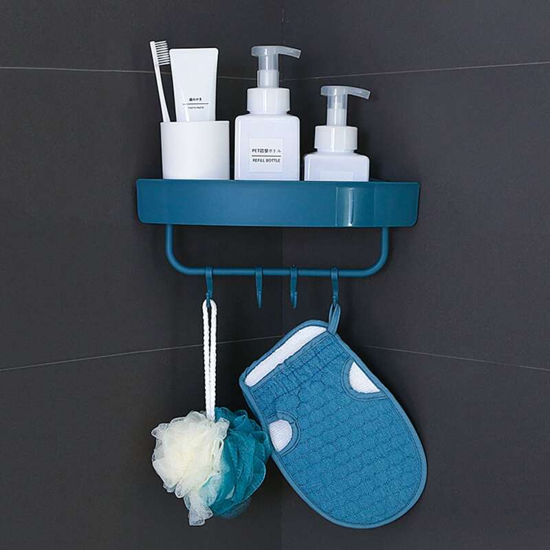 

1pc Bathroom Storage Rack With Hook, Multicolor